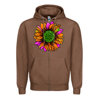 Chestnut halloween sunflower Zipper Hoodie - Jasminsmagicworld