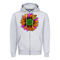 Heather Grey halloween sunflower Zipper Hoodie - Jasminsmagicworld