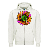 Oatmeal Heather halloween sunflower Zipper Hoodie - Jasminsmagicworld