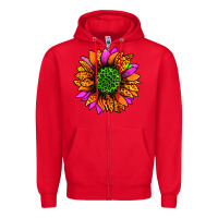 Red halloween sunflower Zipper Hoodie - Jasminsmagicworld
