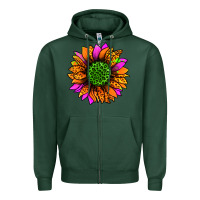 Sports Green halloween sunflower Zipper Hoodie - Jasminsmagicworld
