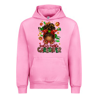Fuchsia Pink santas favorite caregiver afro messy bun Urban Hoodie - texasbilliewilder