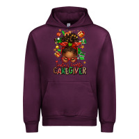 Mauve Wine santas favorite caregiver afro messy bun Urban Hoodie - texasbilliewilder