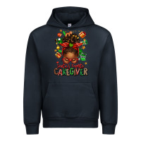 Navy santas favorite caregiver afro messy bun Urban Hoodie - texasbilliewilder