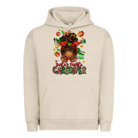 Pigment French Oak santas favorite caregiver afro messy bun Urban Hoodie - texasbilliewilder