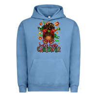 Pigment Pebble Blue santas favorite caregiver afro messy bun Urban Hoodie - texasbilliewilder