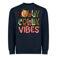 Navy holly jolly vibes Heavyweight Sweatshirt - FaDigitalArtStudio
