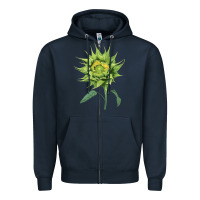 Navy sun fill green green sunflower Zipper Hoodie - LillyAllenDesigns