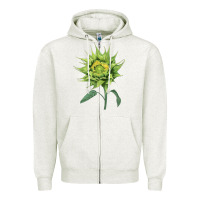 Oatmeal Heather sun fill green green sunflower Zipper Hoodie - LillyAllenDesigns