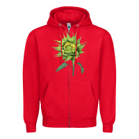 Red sun fill green green sunflower Zipper Hoodie - LillyAllenDesigns