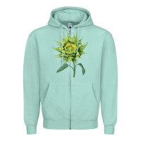 Seafoam sun fill green green sunflower Zipper Hoodie - LillyAllenDesigns
