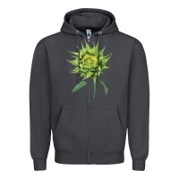Smoke sun fill green green sunflower Zipper Hoodie - LillyAllenDesigns