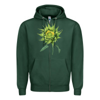 Sports Green sun fill green green sunflower Zipper Hoodie - LillyAllenDesigns