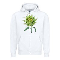 White sun fill green green sunflower Zipper Hoodie - LillyAllenDesigns