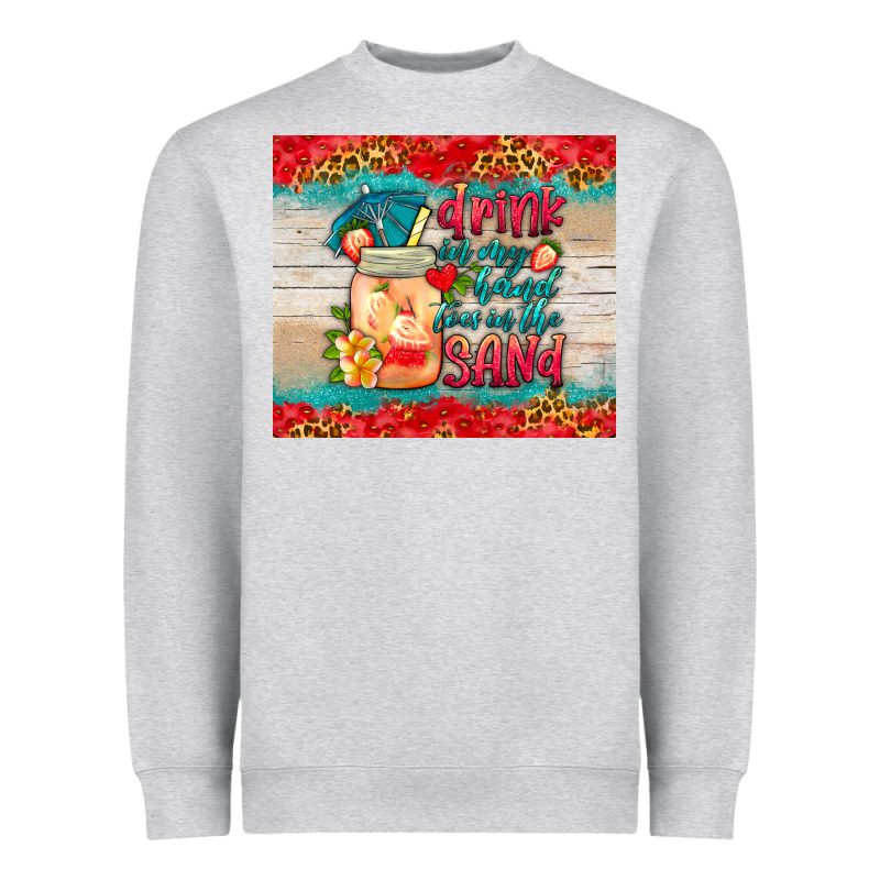 Drink In My Hand Toes In The Sand Tumbler Heavyweight Sweatshirt by HRA Design Shop | Teevron