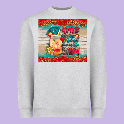 Drink In My Hand Toes In The Sand Tumbler Heavyweight Sweatshirt Designed By Hra Design Shop