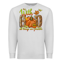Dove Grey with god all things are possible Premium Sweatshirt - NancyCooperArtShop