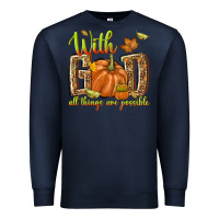 Navy with god all things are possible Premium Sweatshirt - NancyCooperArtShop