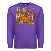 Purple with god all things are possible Premium Sweatshirt - NancyCooperArtShop