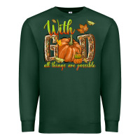 Sports Green with god all things are possible Premium Sweatshirt - NancyCooperArtShop