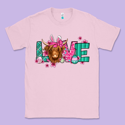 Love Easter Floral Longhaired Cow Classic Tee Designed By Jasminsmagicworld