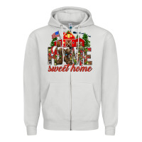 Dove Grey Army Christmas home sweet home Zipper Hoodie - NancyCooperArtShop