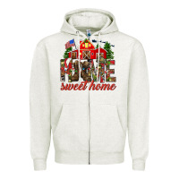 Oatmeal Heather Army Christmas home sweet home Zipper Hoodie - NancyCooperArtShop