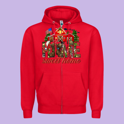 Army Christmas Home Sweet Home Zipper Hoodie Designed By Nancycooperartshop
