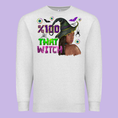 100 That Witch Premium Sweatshirt Designed By Nancycooperartshop