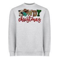 Heather Grey howdy christmas Heavyweight Sweatshirt - FaDigitalArtStudio