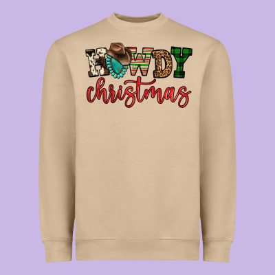 Howdy Christmas Heavyweight Sweatshirt Designed By Fadigitalartstudio