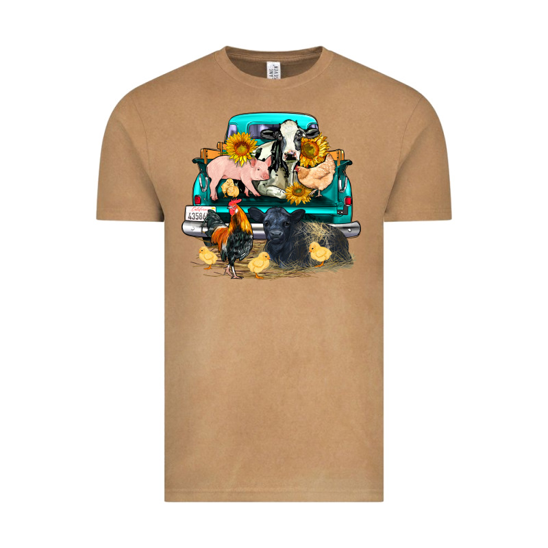 Farm Truck Farm Animals Vintage Tee by FaDigitalArtStudio | Teevron
