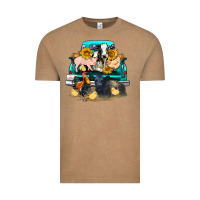 Vintage Coffee farm truck farm animals Vintage Tee - FaDigitalArtStudio