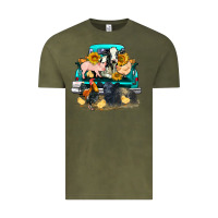Vintage Olive farm truck farm animals Vintage Tee - FaDigitalArtStudio