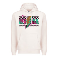 Pale Pink mama techno lightning bolt Premium Hoodie - Jasminsmagicworld
