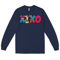 Navy xoxo holstein cow Long Sleeve Tee - AdoDesignShop