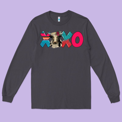 Xoxo Holstein Cow Long Sleeve Tee Designed By Adodesignshop