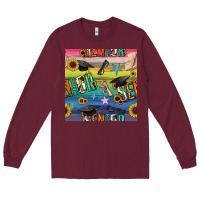 Burgundy graduation seamless pattern Long Sleeve Tee - BundleAndBundleShop