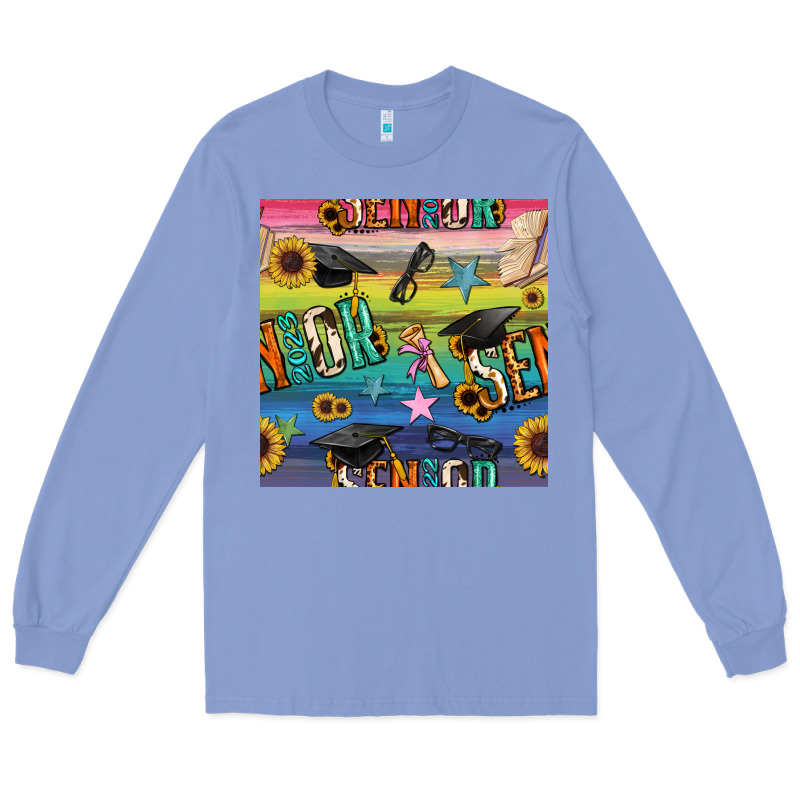 Graduation Seamless Pattern Long Sleeve Tee by BundleAndBundleShop | Teevron