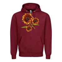 Burgundy ring o fine sunflower Zipper Hoodie - LillyAllenDesigns