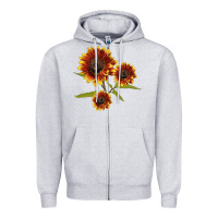 Heather Grey ring o fine sunflower Zipper Hoodie - LillyAllenDesigns