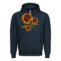 Navy ring o fine sunflower Zipper Hoodie - LillyAllenDesigns