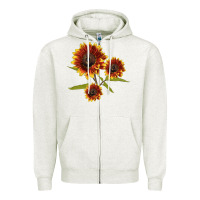 Oatmeal Heather ring o fine sunflower Zipper Hoodie - LillyAllenDesigns