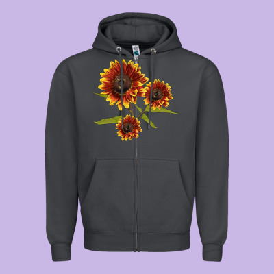 Ring O Fine Sunflower Zipper Hoodie Designed By Lillyallendesigns