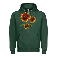 Sports Green ring o fine sunflower Zipper Hoodie - LillyAllenDesigns