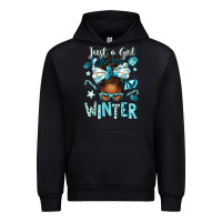 Black just a girl who loves winter afro messy bun Urban Hoodie - texasbilliewilder