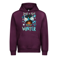 Mauve Wine just a girl who loves winter afro messy bun Urban Hoodie - texasbilliewilder