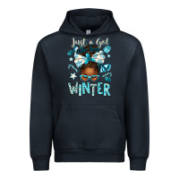 Navy just a girl who loves winter afro messy bun Urban Hoodie - texasbilliewilder
