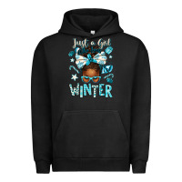 Pigment Black just a girl who loves winter afro messy bun Urban Hoodie - texasbilliewilder