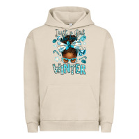 Pigment French Oak just a girl who loves winter afro messy bun Urban Hoodie - texasbilliewilder